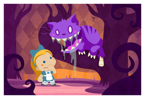 Alice and the Zombie Cheshire Cat (13x19)