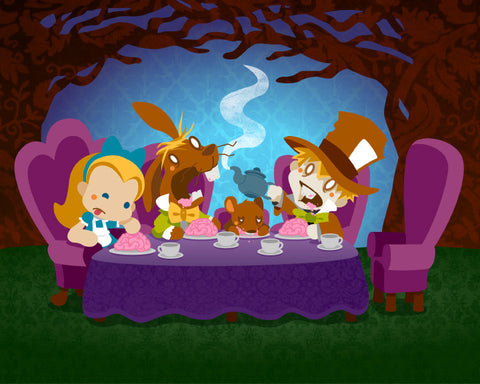 Alice and the Zombie Tea Party (8x10)