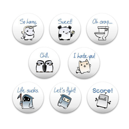 Pixipets Phrases Assorted Buttons (8pcs)